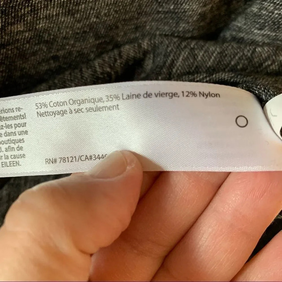 Eileen Fisher Dark Heather Gray Boatneck Sweater Dress Petite Small Wool Blend‎ - Picture 8 of 9